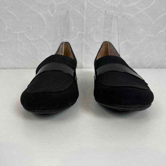 Abella Desiree Women’s Shoes Size 7.5 Black Wedge Slip-On Round Toe Loafers NEW - Picture 2 of 10
